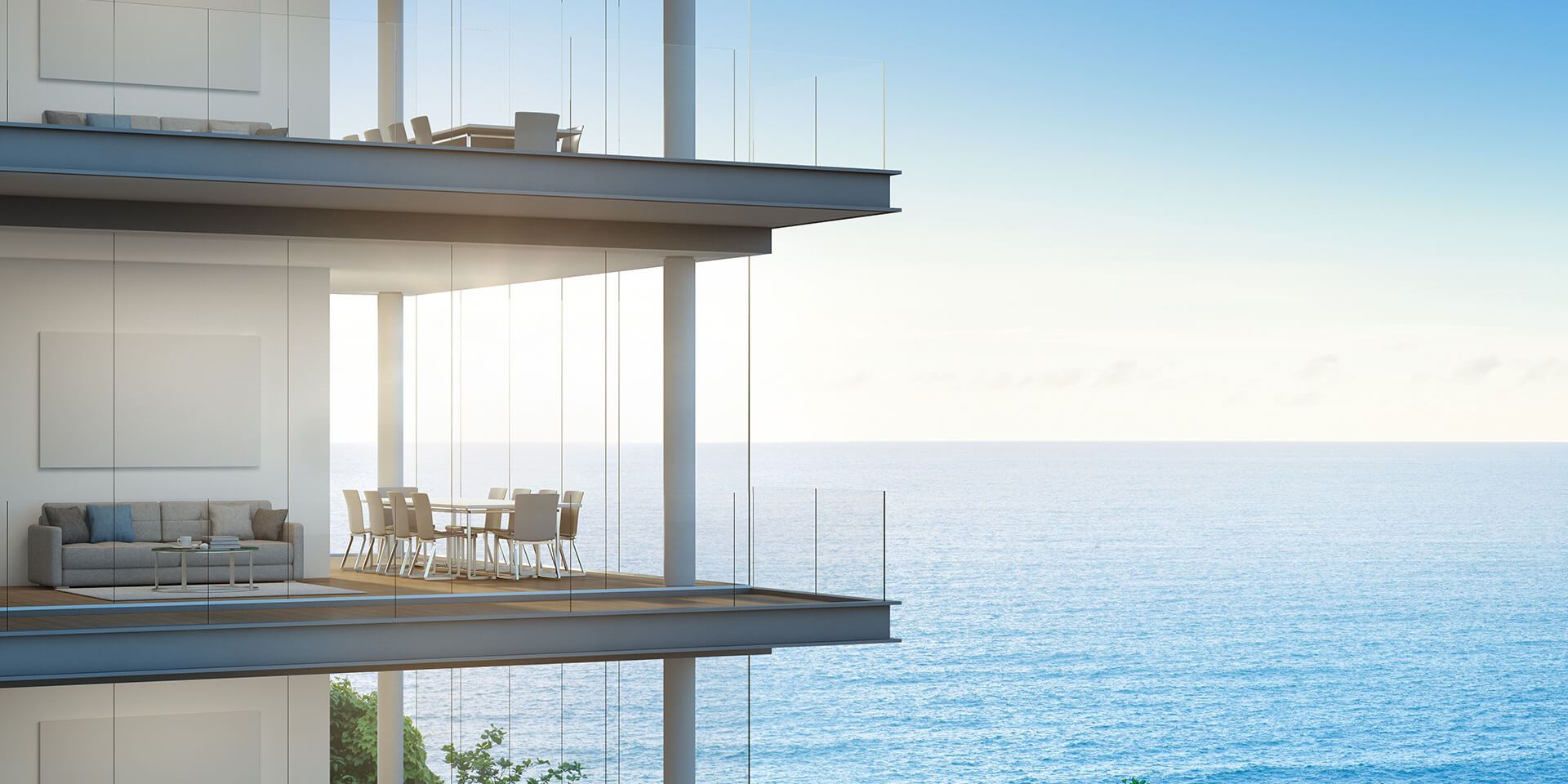 Commercial Build with the ocean in the background